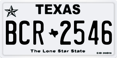 TX license plate BCR2546