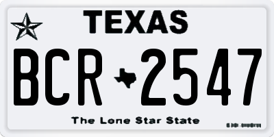 TX license plate BCR2547
