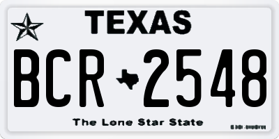 TX license plate BCR2548