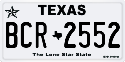 TX license plate BCR2552