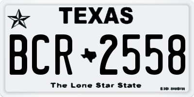 TX license plate BCR2558