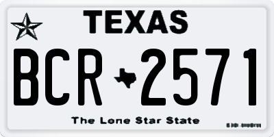 TX license plate BCR2571
