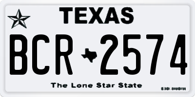 TX license plate BCR2574