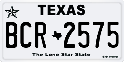 TX license plate BCR2575