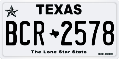 TX license plate BCR2578