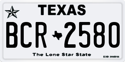 TX license plate BCR2580