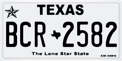 TX license plate BCR2582