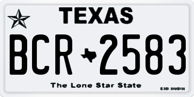 TX license plate BCR2583