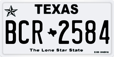 TX license plate BCR2584
