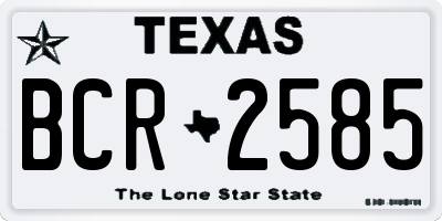 TX license plate BCR2585