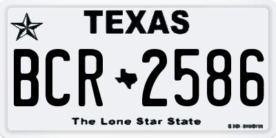 TX license plate BCR2586