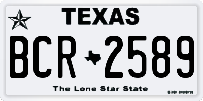 TX license plate BCR2589