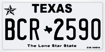 TX license plate BCR2590