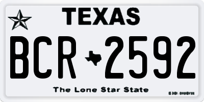 TX license plate BCR2592