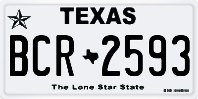 TX license plate BCR2593