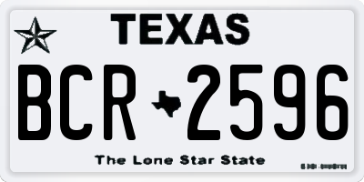 TX license plate BCR2596