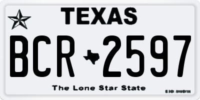 TX license plate BCR2597