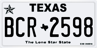 TX license plate BCR2598