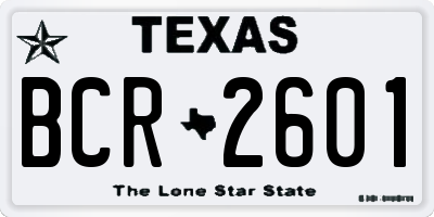 TX license plate BCR2601