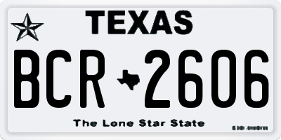 TX license plate BCR2606