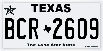 TX license plate BCR2609
