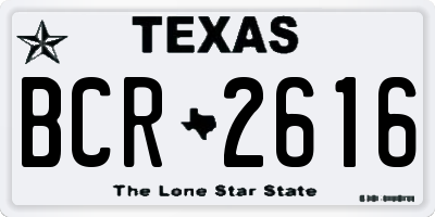 TX license plate BCR2616