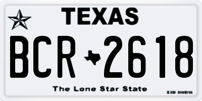 TX license plate BCR2618