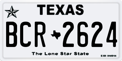TX license plate BCR2624