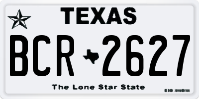 TX license plate BCR2627