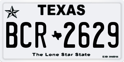TX license plate BCR2629