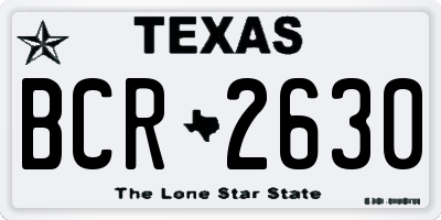 TX license plate BCR2630