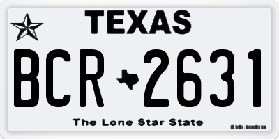 TX license plate BCR2631