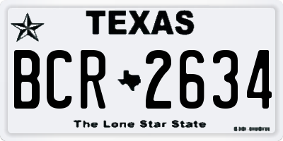 TX license plate BCR2634