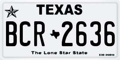 TX license plate BCR2636