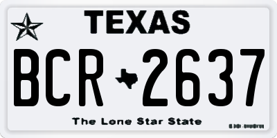 TX license plate BCR2637