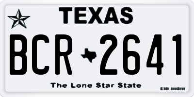 TX license plate BCR2641
