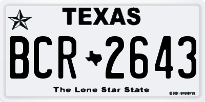 TX license plate BCR2643