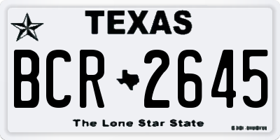TX license plate BCR2645