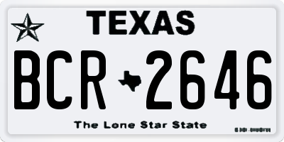 TX license plate BCR2646