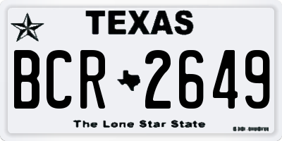 TX license plate BCR2649