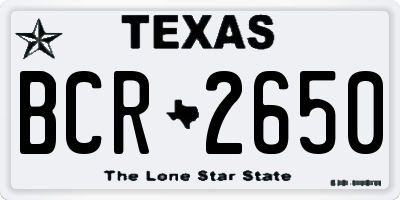 TX license plate BCR2650