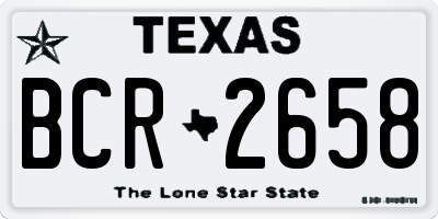 TX license plate BCR2658