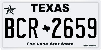 TX license plate BCR2659