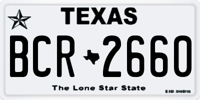 TX license plate BCR2660
