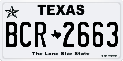 TX license plate BCR2663