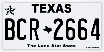 TX license plate BCR2664