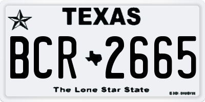 TX license plate BCR2665
