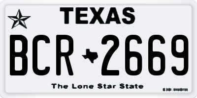 TX license plate BCR2669