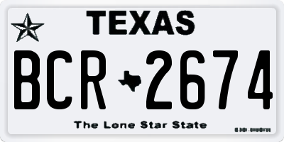 TX license plate BCR2674