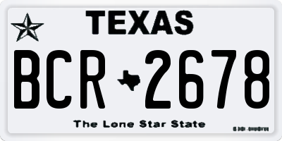 TX license plate BCR2678